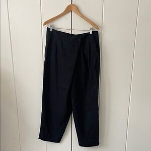 Toast UK Black Wrap Front Trousers. Size US 10 Wool/linen. UK 14